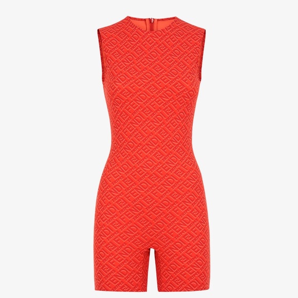 Fendi Pants - 🆕SIZE MEDIUM FENDI X SKIMS GEORGIA ORANGE SLEEVELESS MID THIGH BODYSUIT
